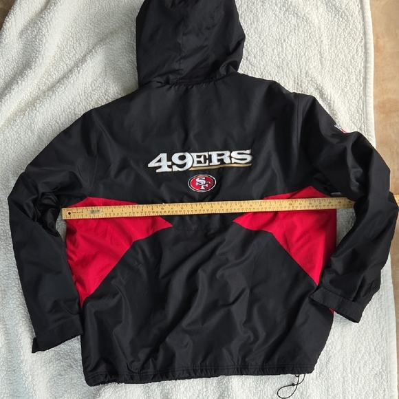 Reebok 49ers San Francisos Black and Red Hooded Windbreaker Winter Jacket - Picture 12 of 14